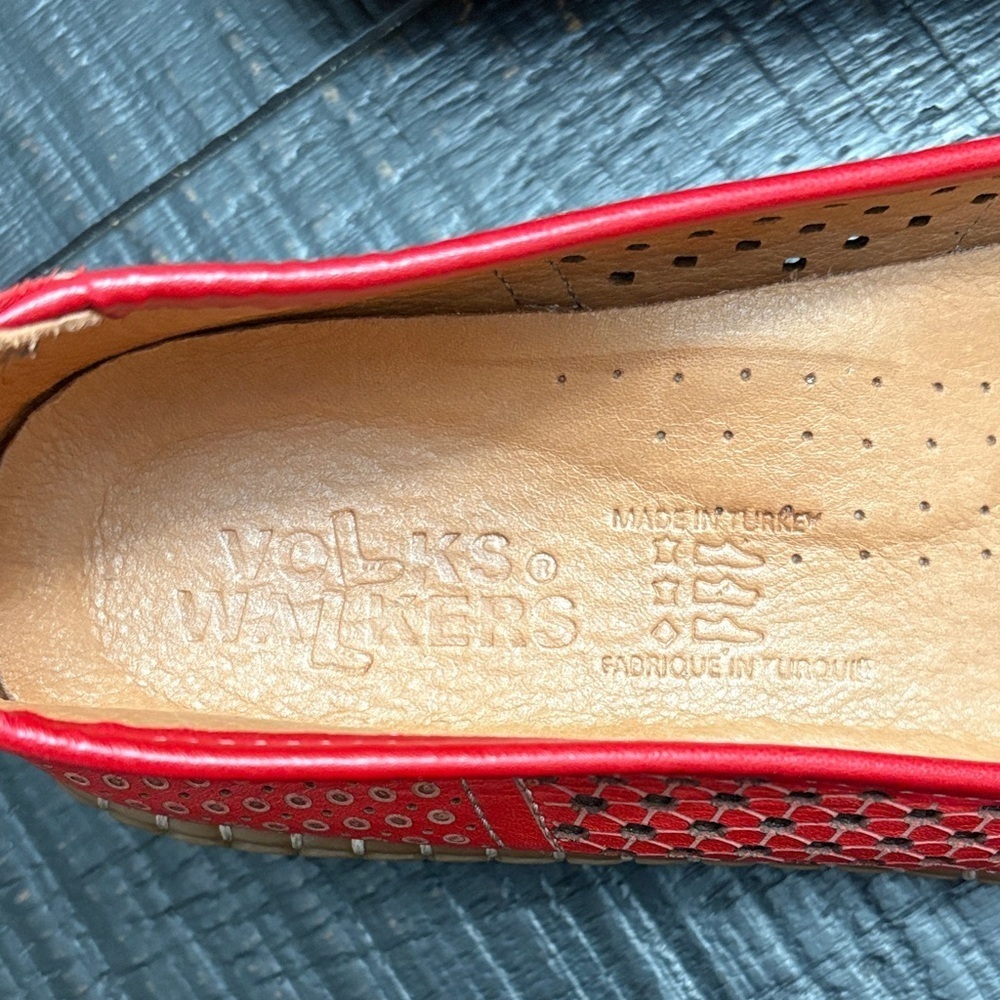 Volks Walkers Red Leather Loafers - Picture 2 of 6